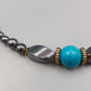 Elegante Hämatit Kette mit Türkis-Akzent – Stilvoller Halsschmuck