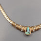 Elegante goldfarbene Halskette – Schlangenkette mit Strass