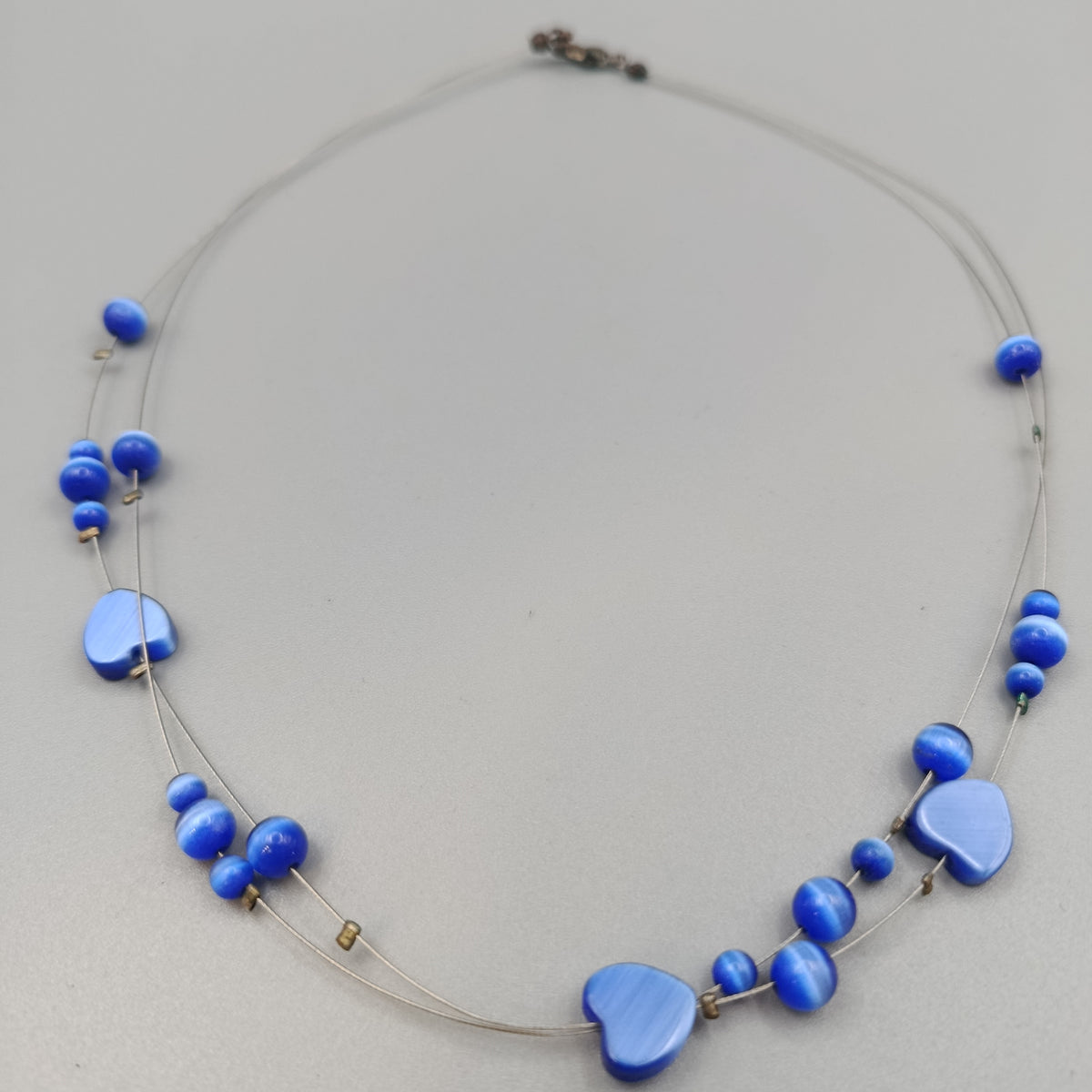 Elegante blaue Perlen-Halskette – Zarte Kette