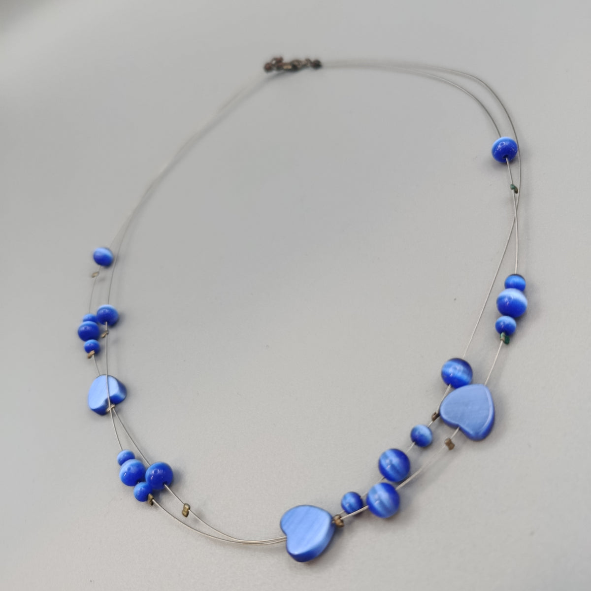 Elegante blaue Perlen-Halskette – Zarte Kette