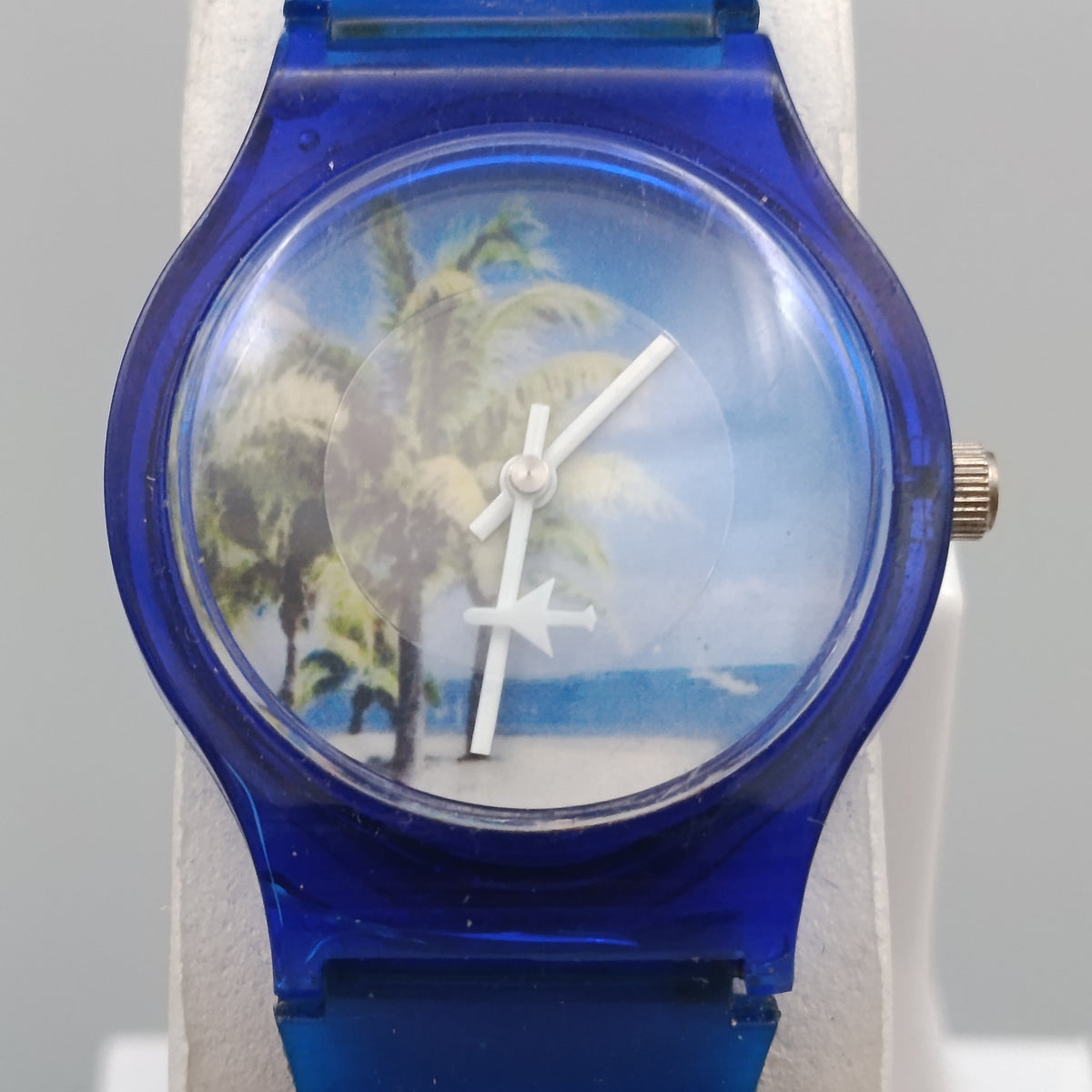 Elegante Blaue Damen Uhr – Sommerliches Strandmotiv