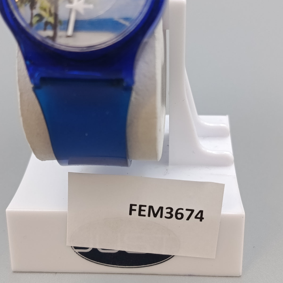 Elegante Blaue Damen Uhr – Sommerliches Strandmotiv