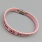 Rosa Lederarmband Amsterdam mit Fahrrad-Motiv