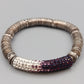 Glitzerndes Elastikarmband mit Strass in Silber und Lila
