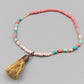 Buntes Perlen Elastikarmband mit Quaste – Verspielter Schmuck