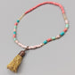Buntes Perlen Elastikarmband mit Quaste – Verspielter Schmuck
