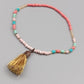 Buntes Perlen Elastikarmband mit Quaste – Verspielter Schmuck