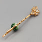 Haarnadel mit Strass und grüner Perle – Haarschmuck