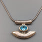 Elegante Designer Kette mit blauem Kristall – Modern