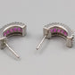 Elegante Noolani Ohrstecker mit pinken Steinen – Glänzend