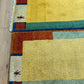 Indisches Gabbeh Teppich 2er Set Handgeknüpft Gelb Bunt 138x76 / 136x70 cm