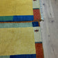 Indisches Gabbeh Teppich 2er Set Handgeknüpft Gelb Bunt 138x76 / 136x70 cm