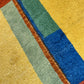 Indisches Gabbeh Teppich 2er Set Handgeknüpft Gelb Bunt 138x76 / 136x70 cm