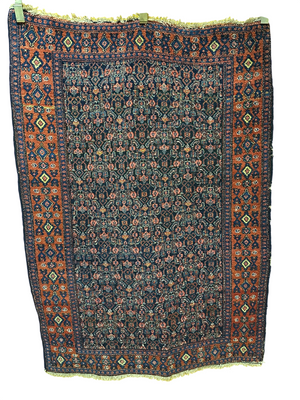 Antik Orientteppich handgeknüpft 153x108 cm Senneh Bidjar naturfarben