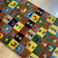 Indischer Gabbeh Orientteppich Handgeknüpft Bunt Schachbrett 160x80 cm