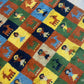 Indischer Gabbeh Orientteppich Handgeknüpft Bunt Schachbrett 160x80 cm