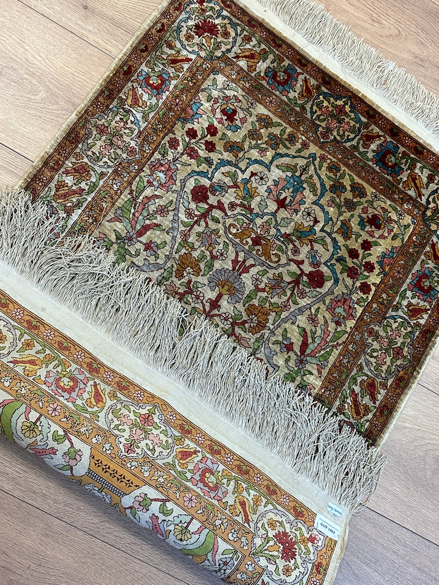 Handgeknüpfter Orientteppich Feiner Türkei Hereke Seidenteppich 95x60 cm