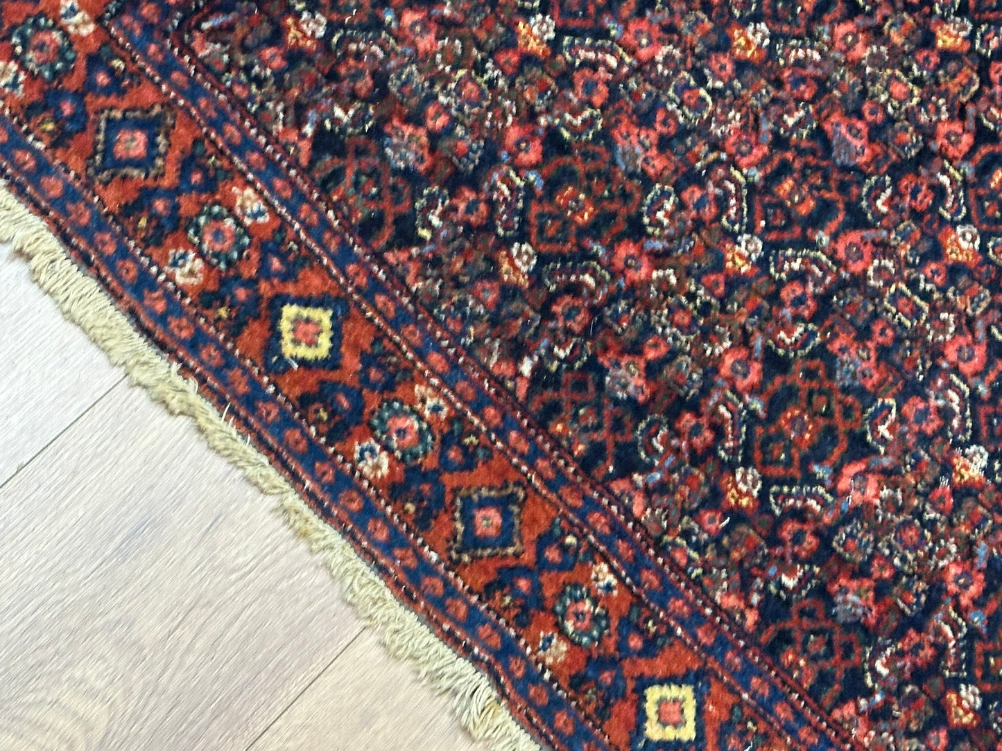 Antik Orientteppich handgeknüpft 153x108 cm Senneh Bidjar naturfarben