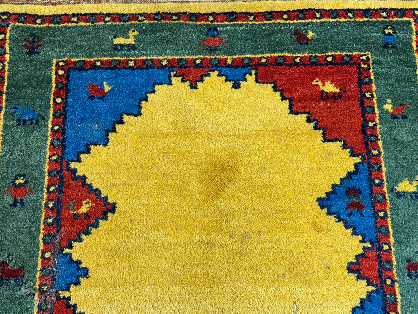 Indischer Gabbeh Orientteppich Handgeknüpft Bunt Gestreift 140x70 cm