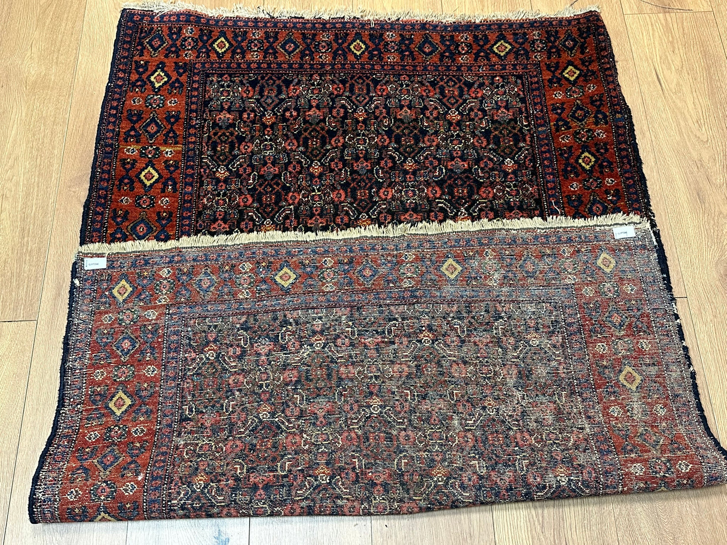 Antik Orientteppich handgeknüpft 153x108 cm Senneh Bidjar naturfarben