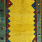 Indischer Gabbeh Orientteppich Handgeknüpft Bunt Gestreift 140x70 cm
