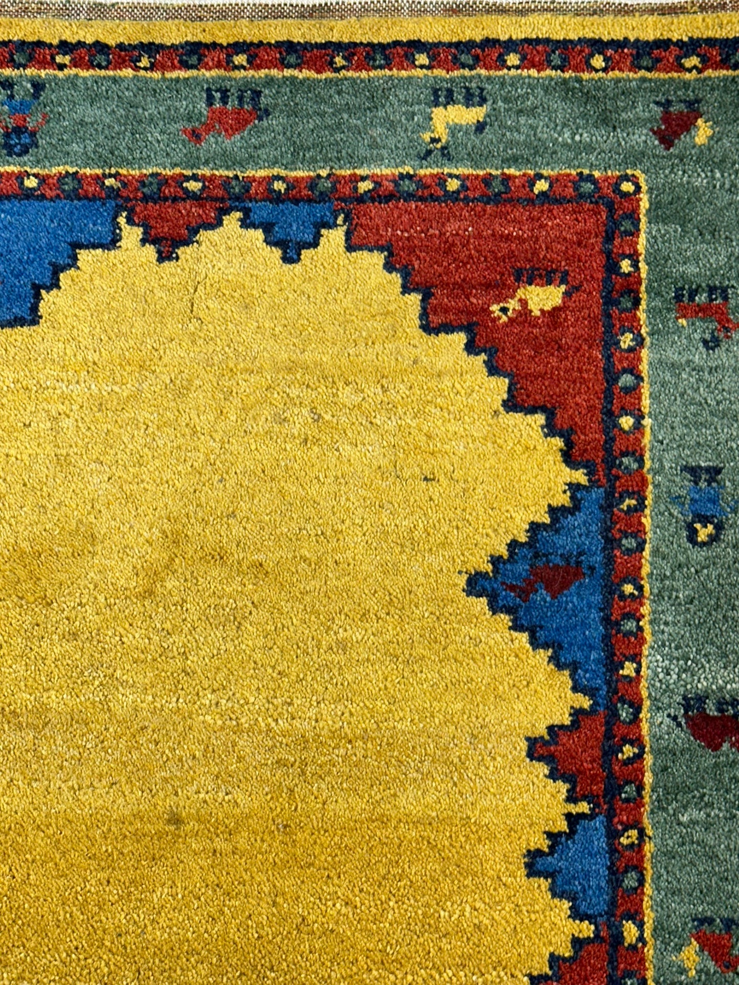 Indischer Gabbeh Orientteppich Handgeknüpft Bunt Gestreift 140x70 cm