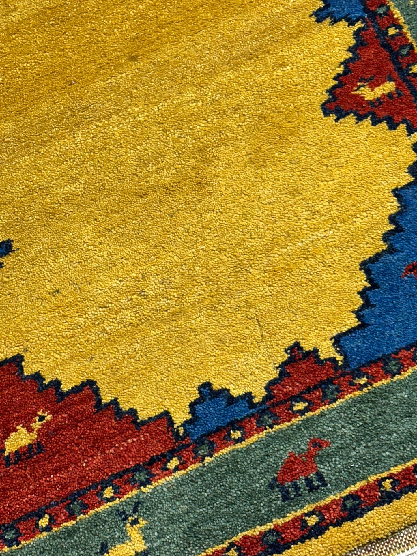 Indischer Gabbeh Orientteppich Handgeknüpft Bunt Gestreift 140x70 cm