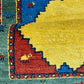 Indischer Gabbeh Orientteppich Handgeknüpft Bunt Gestreift 140x70 cm
