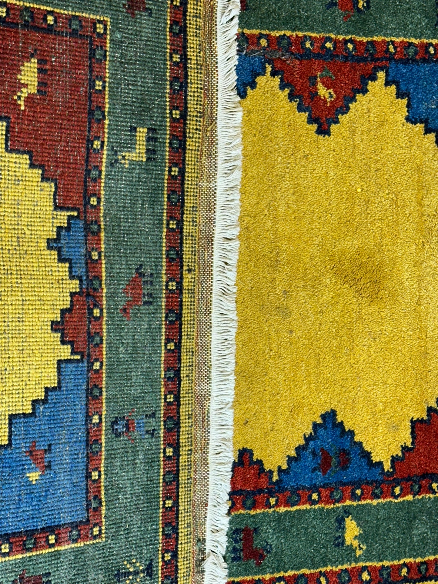 Indischer Gabbeh Orientteppich Handgeknüpft Bunt Gestreift 140x70 cm