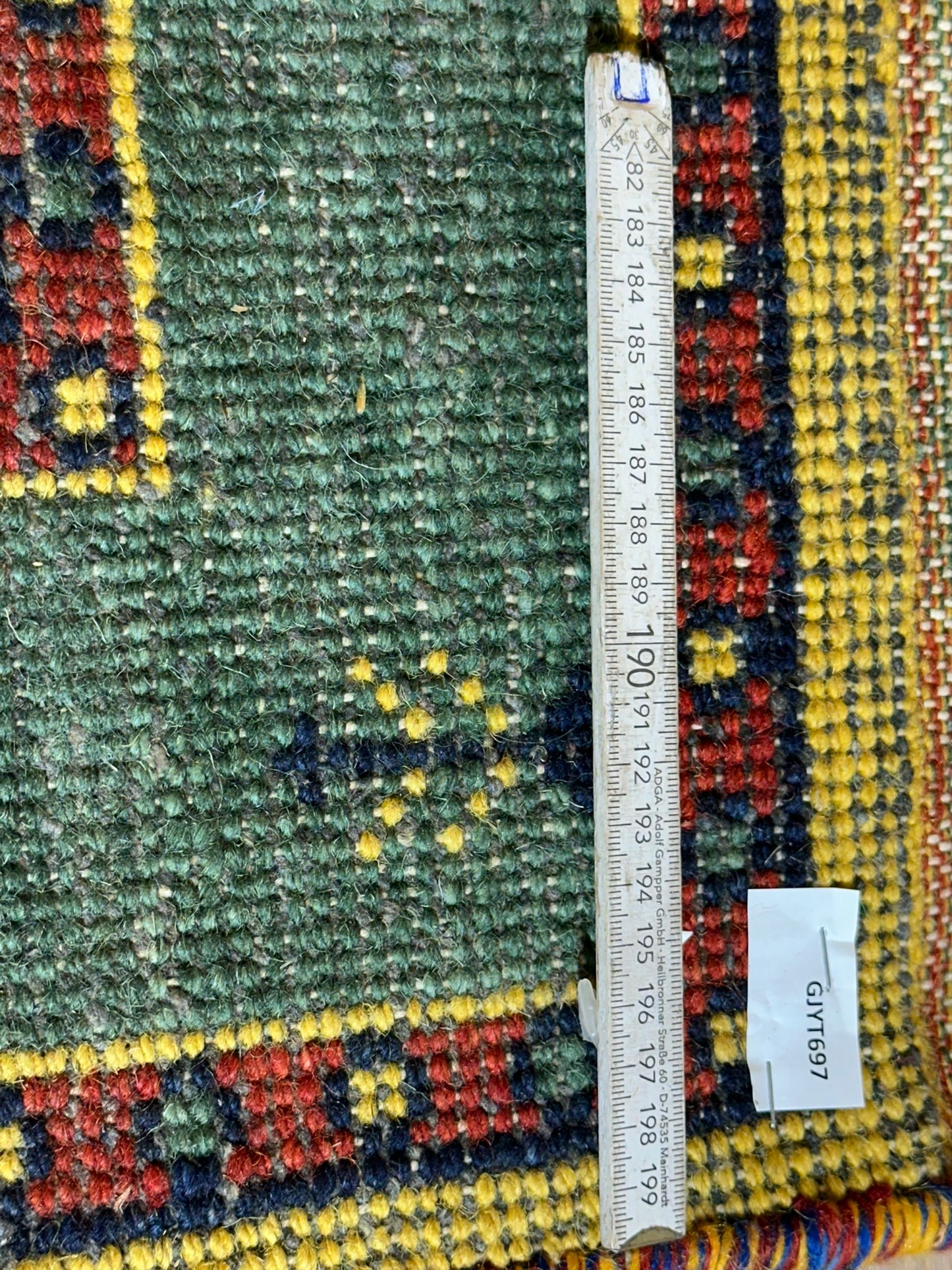 Indischer Gabbeh Orientteppich Handgeknüpft Bunt Gestreift 140x70 cm