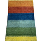 Indischer Gabbeh Orientteppich Handgeknüpft Bunt Gestreift 140x70 cm