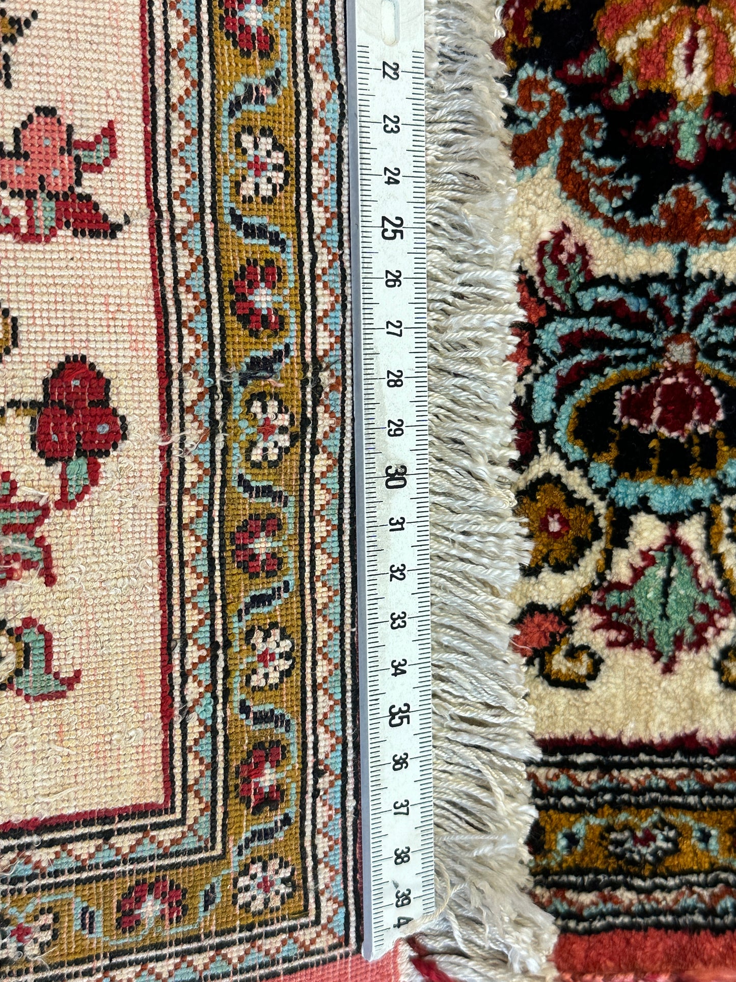 Handgeknüpfter Perser Orientteppich Feiner Ghom Seidenteppich  80x55 cm