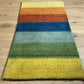 Indischer Gabbeh Orientteppich Handgeknüpft Bunt Gestreift 140x70 cm
