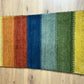 Indischer Gabbeh Orientteppich Handgeknüpft Bunt Gestreift 140x70 cm