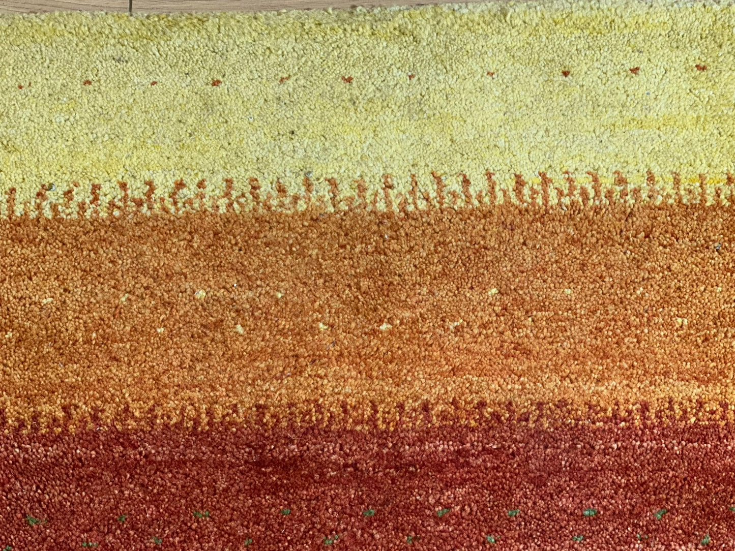 Indischer Gabbeh Orientteppich Handgeknüpft Bunt Gestreift 140x70 cm