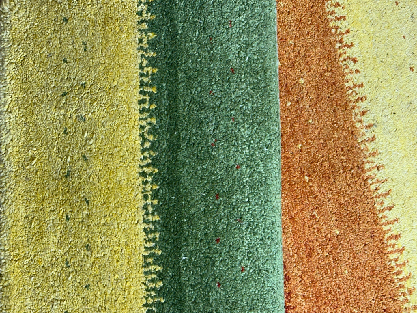 Indischer Gabbeh Orientteppich Handgeknüpft Bunt Gestreift 140x70 cm