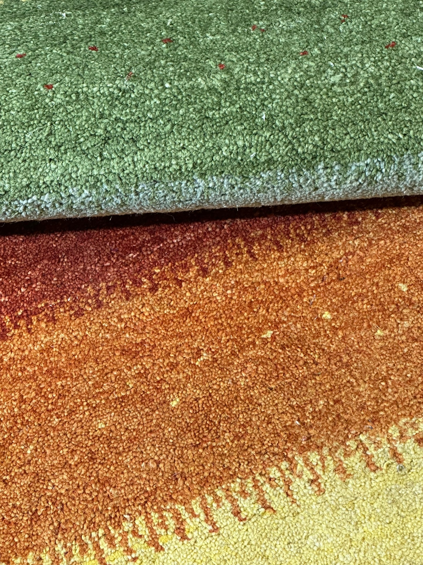 Indischer Gabbeh Orientteppich Handgeknüpft Bunt Gestreift 140x70 cm
