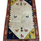 Indischer Gabbeh Orientteppich Handgeknüpft Beige Rostrot 147x92 cm
