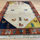 Indischer Gabbeh Orientteppich Handgeknüpft Beige Rostrot 147x92 cm