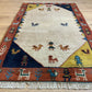 Indischer Gabbeh Orientteppich Handgeknüpft Beige Rostrot 147x92 cm