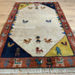 Indischer Gabbeh Orientteppich Handgeknüpft Beige Rostrot 147x92 cm