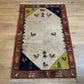 Indischer Gabbeh Orientteppich Handgeknüpft Beige Rostrot 147x92 cm