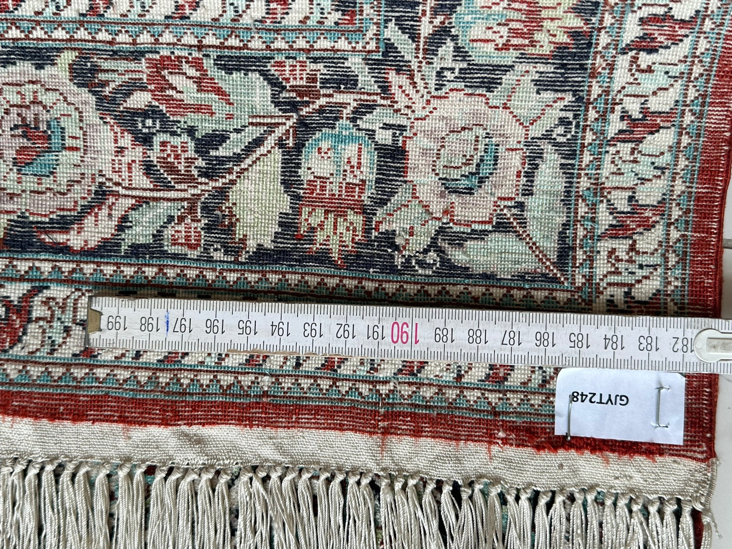 Orientteppich handgeknüpft 96x62 cm Hereke Seide auf Seide