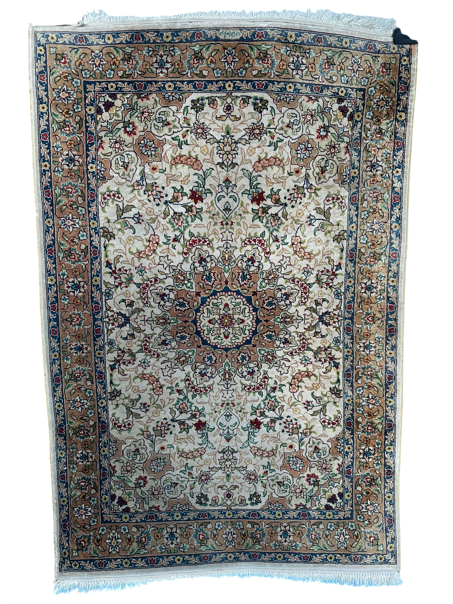 Orientteppich handgeknüpft 94x63 cm Hereke Seide auf Seide