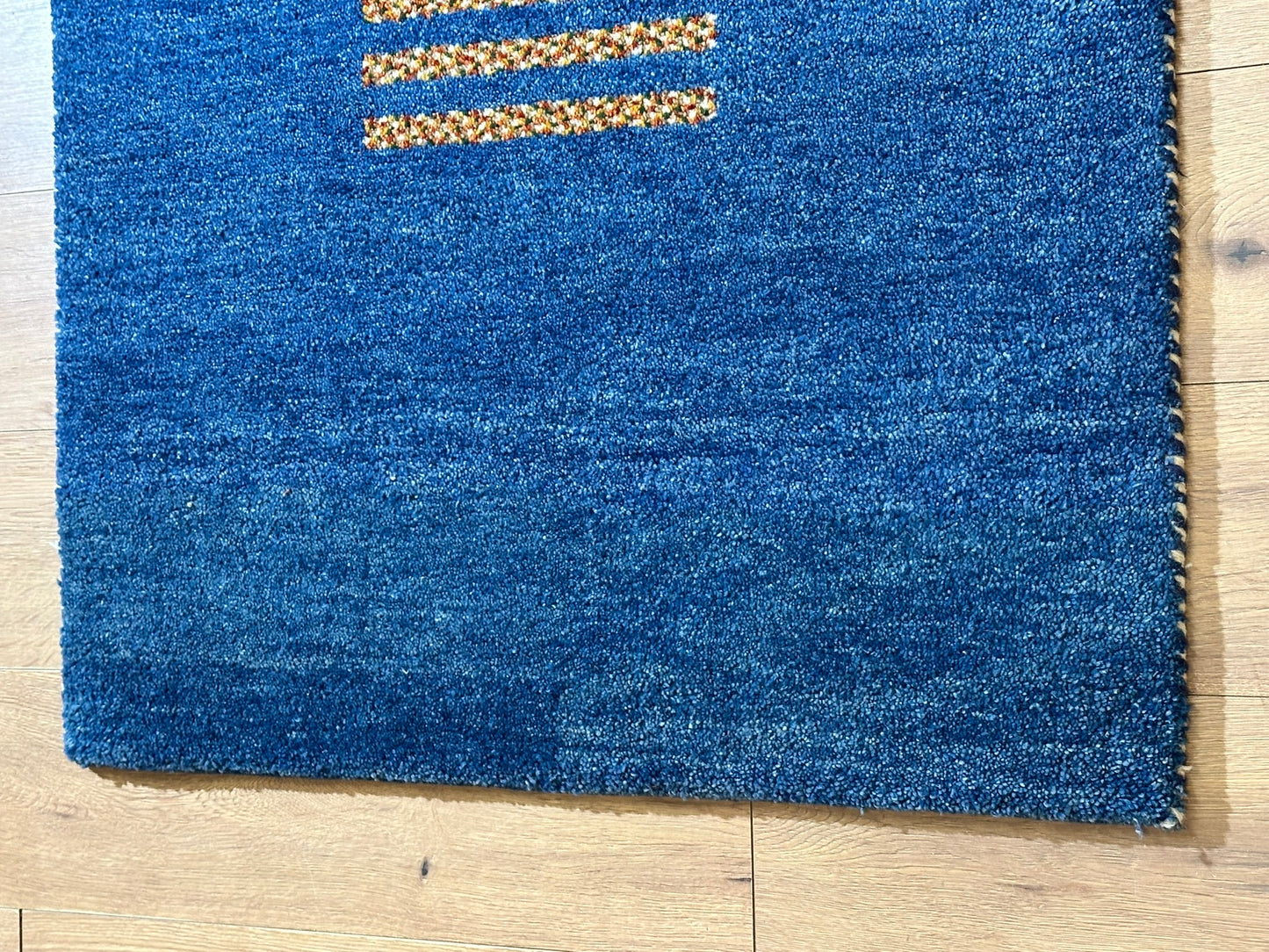 Indischer Gabbeh Orientteppich Handgeknüpft Blau 160x90 cm