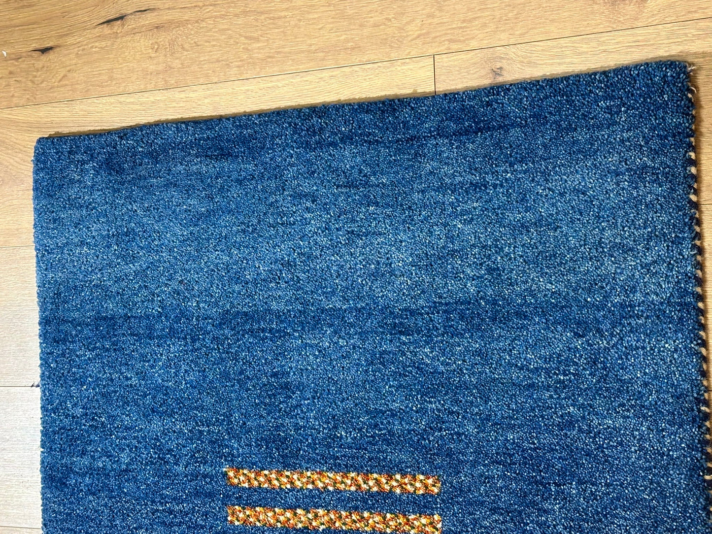 Indischer Gabbeh Orientteppich Handgeknüpft Blau 160x90 cm