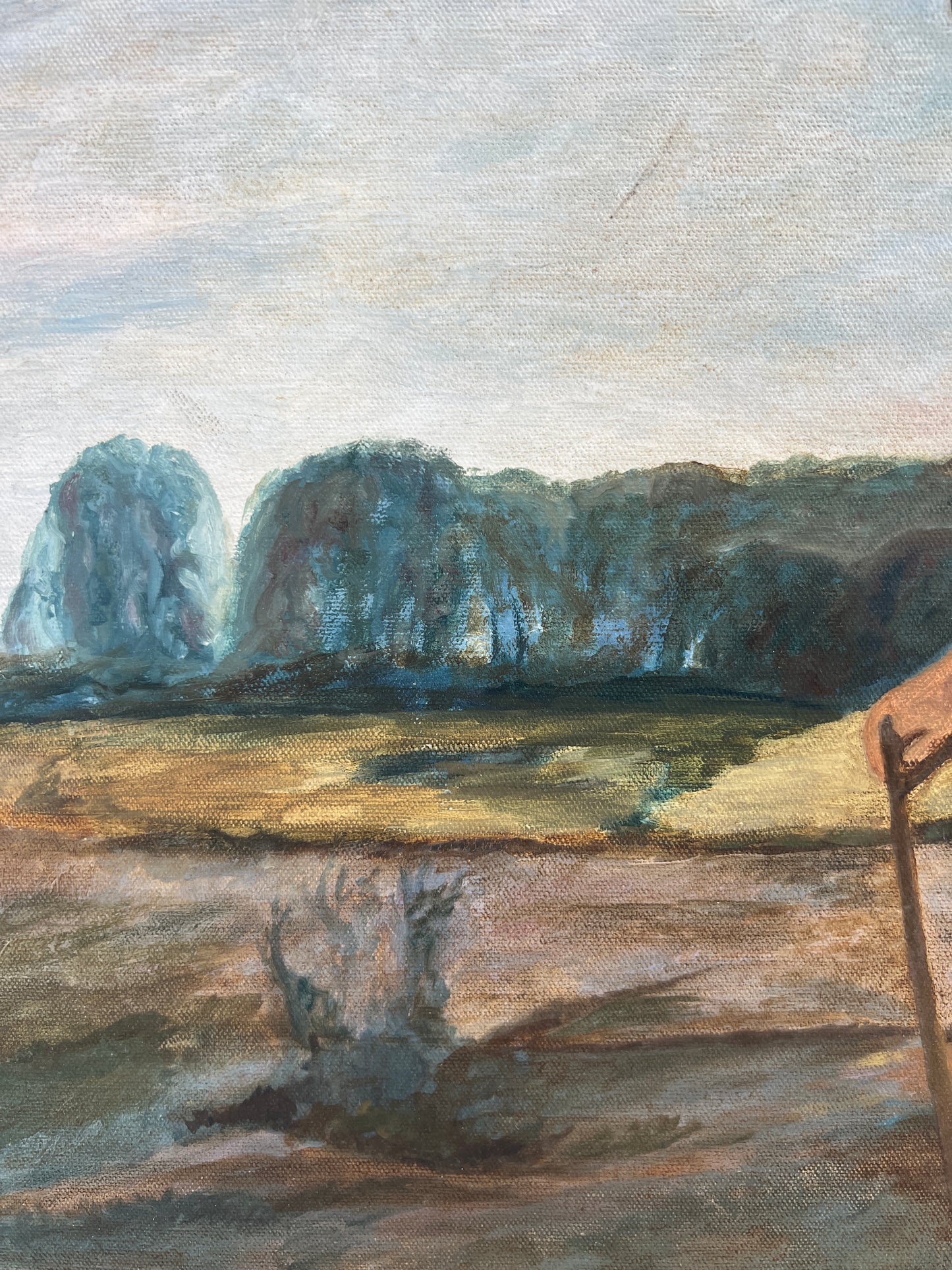 Gemälde Bauer auf Feld 60x50cm