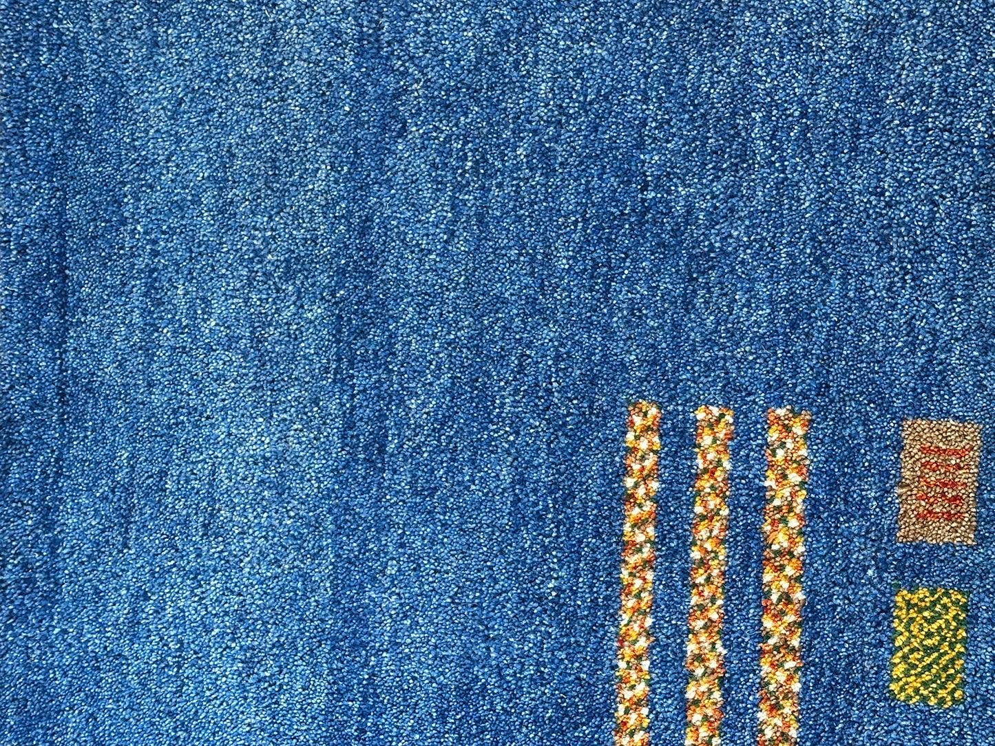 Indischer Gabbeh Orientteppich Handgeknüpft Blau 160x90 cm