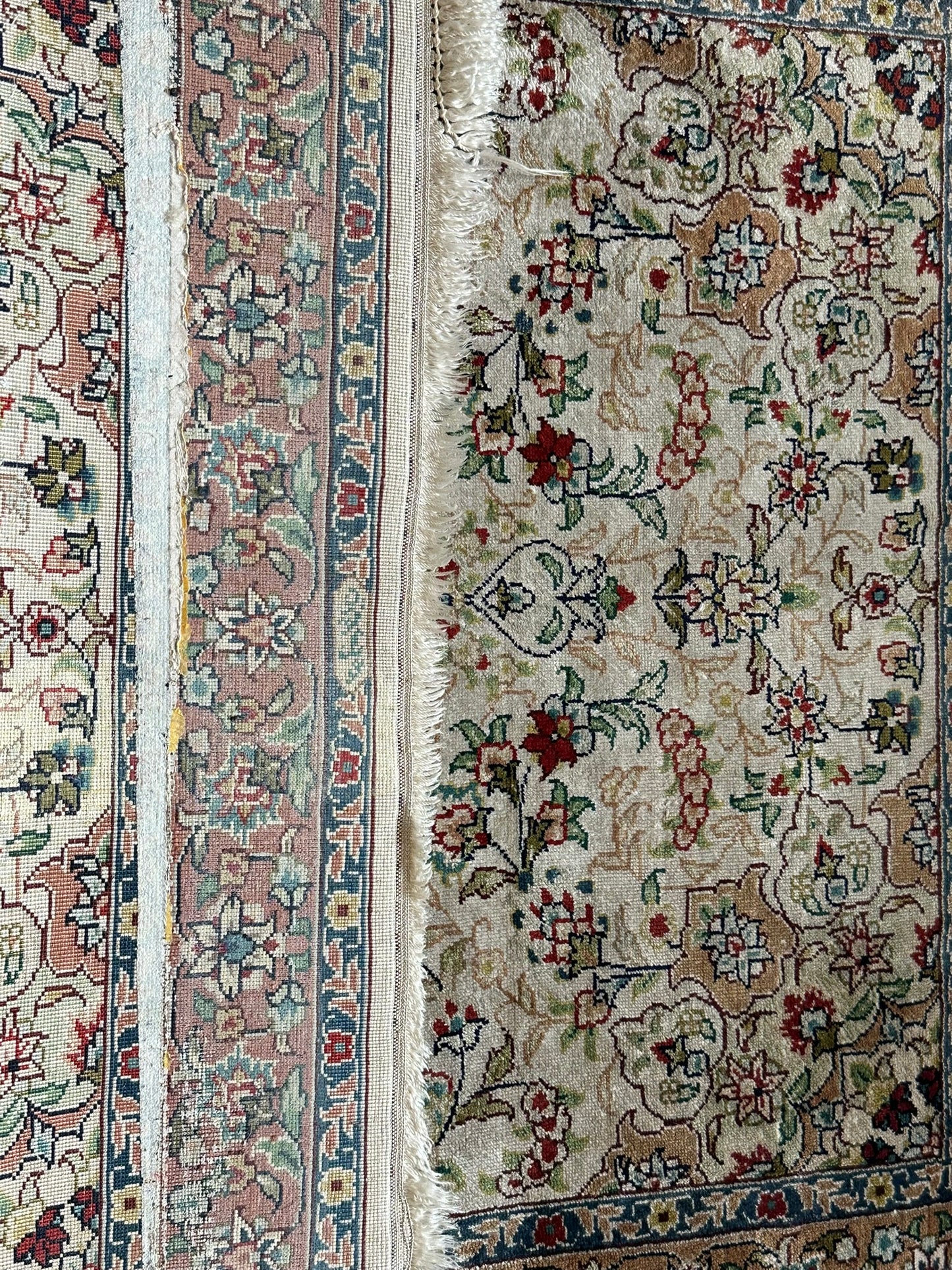 Orientteppich handgeknüpft 94x63 cm Hereke Seide auf Seide