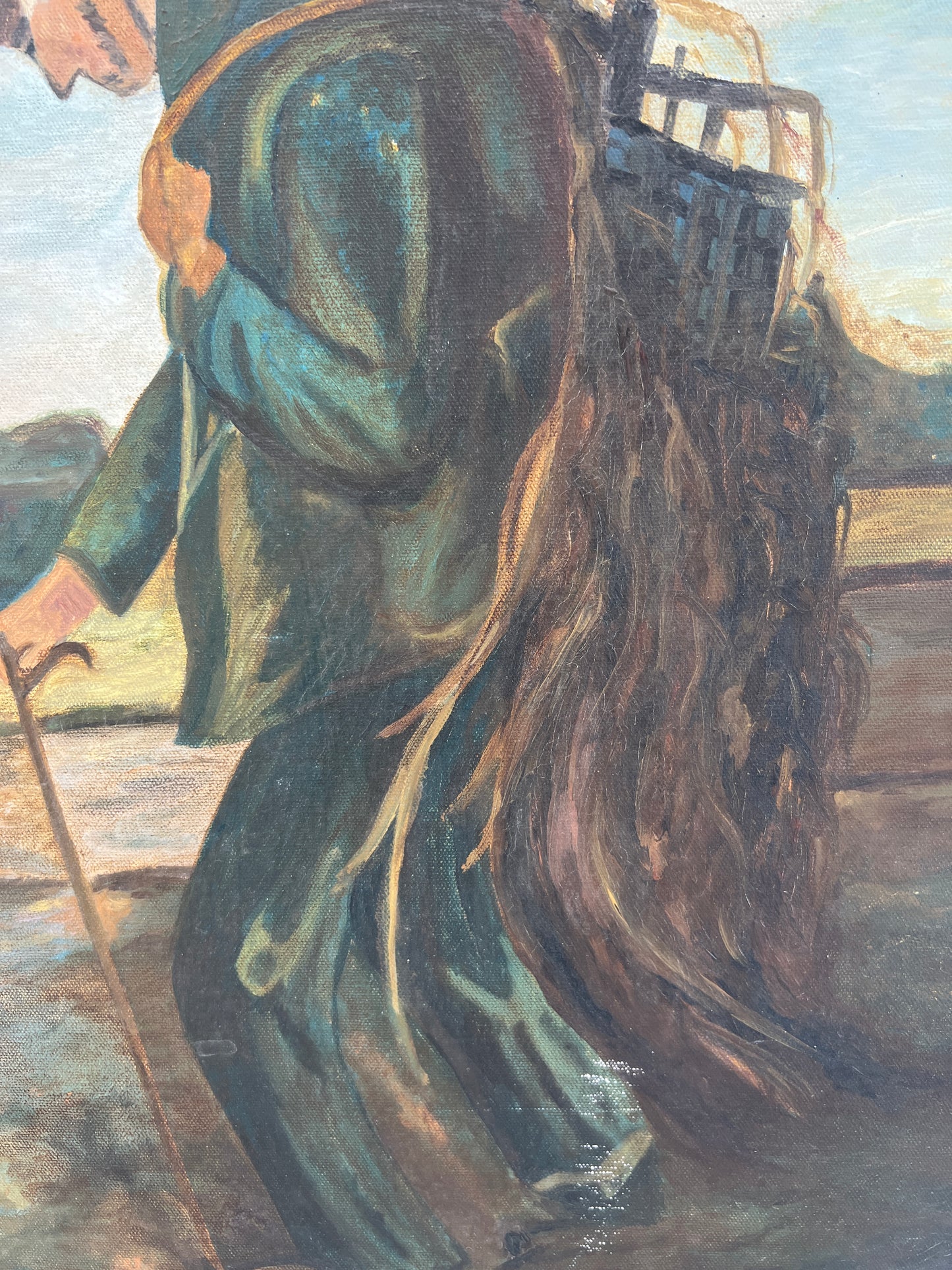 Gemälde Bauer auf Feld 60x50cm